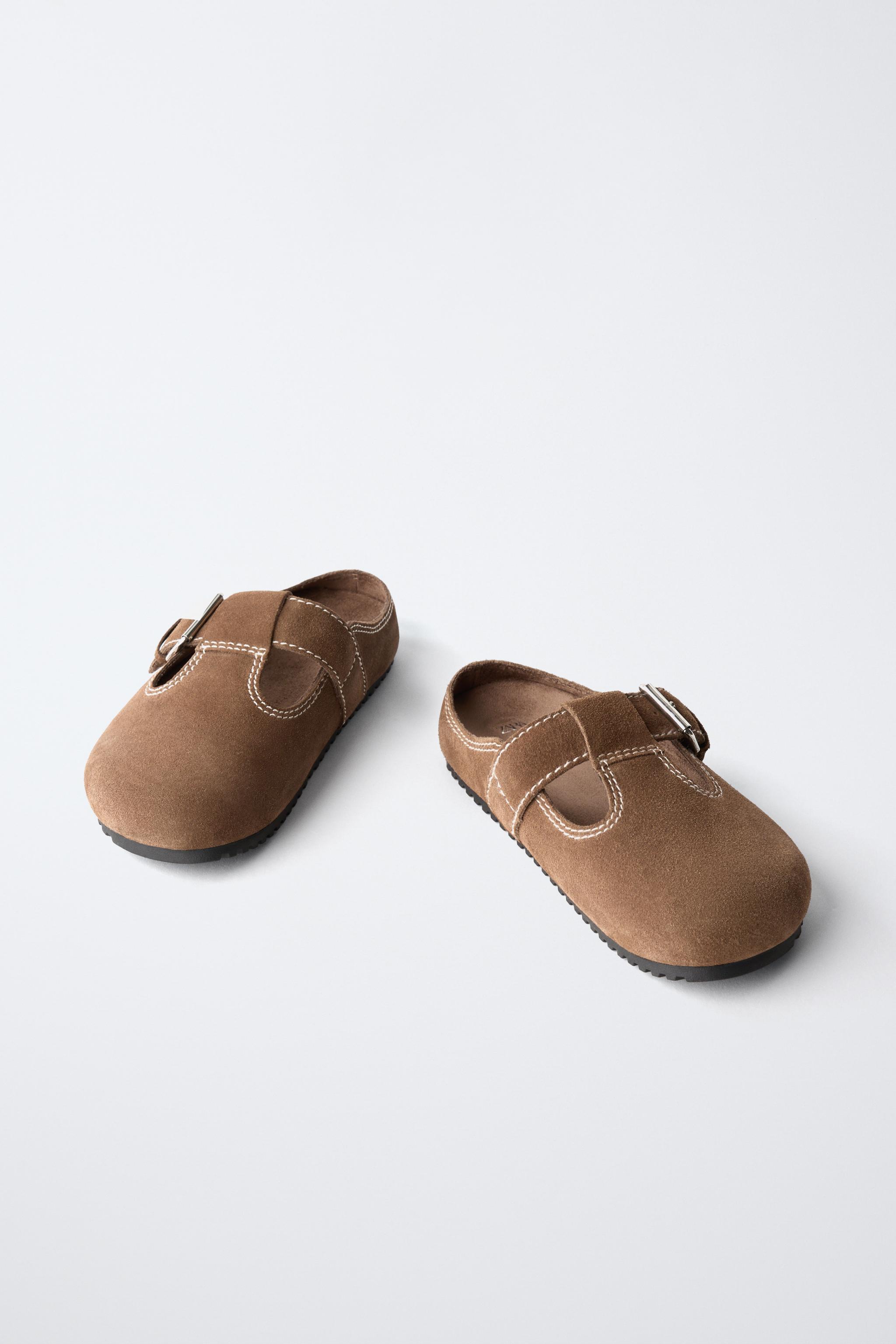TOPSTITCHED LEATHER CLOGS